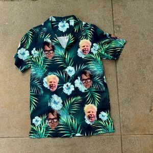 Tropical Print The Offspring Dexter & Noodles Men's Shirt size small
